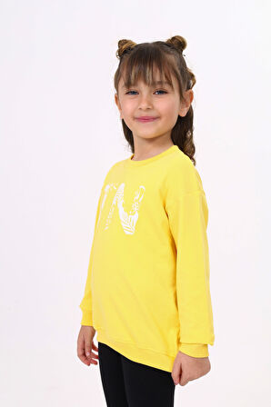 Toontoy Kız Çocuk Baskılı Sweatshirt