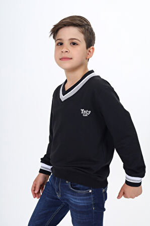 Toontoy Erkek Çocuk Okul Nakışlı Sweatshirt