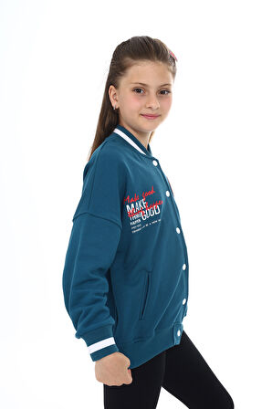 Toontoy Kız Çocuk Baskılı Kolej Hırka