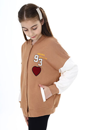 Toontoy Kız Çocuk Baskılı Kolej Hırka