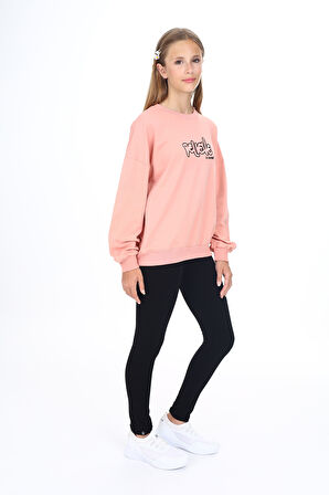 Toontoy Kız Çocuk Nakışlı Taytlı Takım