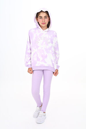 Toontoy Kız Çocuk Batik Desenli Taytlı Takım