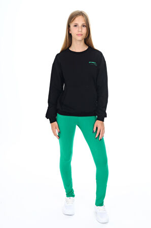 Toontoy Kız Çocuk Baskılı Taytlı Takım