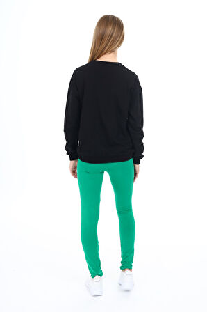 Toontoy Kız Çocuk Baskılı Taytlı Takım