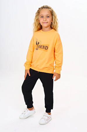 Toontoy Kız Çocuk Baskılı Eşofman Takım