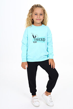 Toontoy Kız Çocuk Baskılı Eşofman Takım