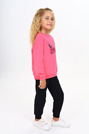 Toontoy Kız Çocuk Baskılı Eşofman Takım