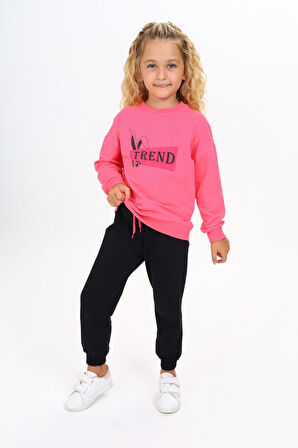 Toontoy Kız Çocuk Baskılı Eşofman Takım