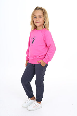 Toontoy Kız Çocuk Baskılı Eşofman Takım