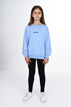 Toontoy Kız Çocuk Baskılı Taytlı Takım