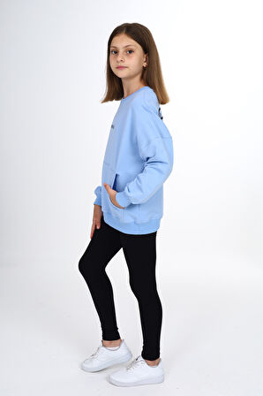 Toontoy Kız Çocuk Baskılı Taytlı Takım