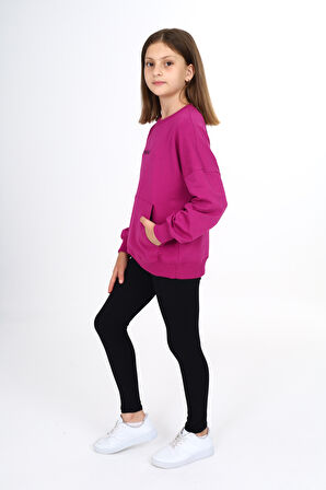 Toontoy Kız Çocuk Baskılı Taytlı Takım