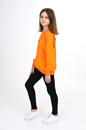 Toontoy Kız Çocuk Baskılı Taytlı Takım