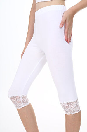 Toontoy Kız Çocuk Paça Dantel Detaylı Kapri