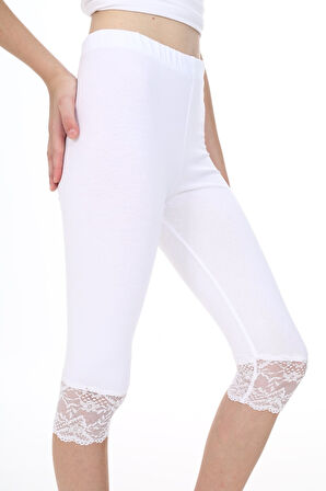 Toontoy Kız Çocuk Paça Dantel Detaylı Kapri