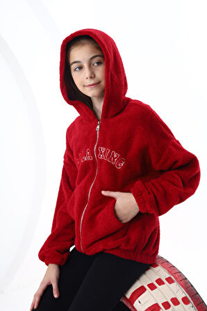 Toontoy Kız Çocuk Peluş Hırka