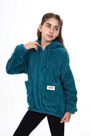 Toontoy Kız Çocuk Peluş Hırka