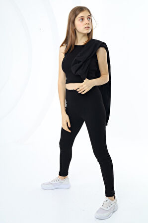 Toontoy Kız Çocuk Üçlü Taytlı Takım