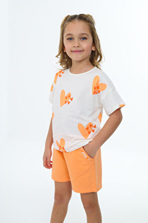 Toontoy Kız Çocuk Baskılı Şortlu Takım