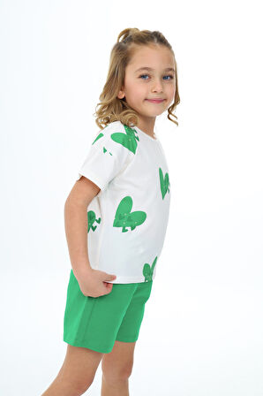 Toontoy Kız Çocuk Baskılı Şortlu Takım