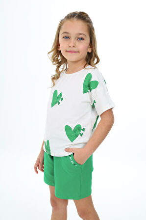 Toontoy Kız Çocuk Baskılı Şortlu Takım