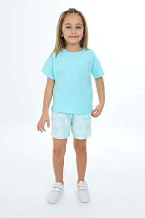 Toontoy Kız Çocuk Baskılı Şortlu Takım