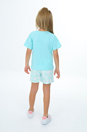 Toontoy Kız Çocuk Baskılı Şortlu Takım