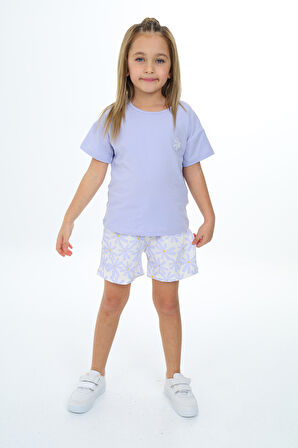 Toontoy Kız Çocuk Baskılı Şortlu Takım