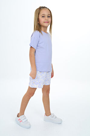 Toontoy Kız Çocuk Baskılı Şortlu Takım