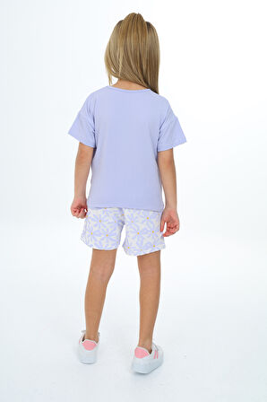 Toontoy Kız Çocuk Baskılı Şortlu Takım