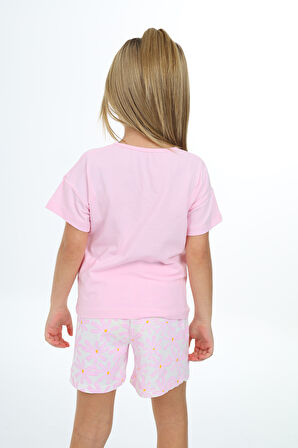 Toontoy Kız Çocuk Baskılı Şortlu Takım