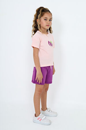 Toontoy Kız Çocuk Baskılı Şortlu Takım