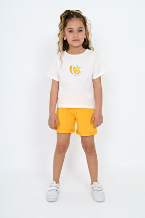 Toontoy Kız Çocuk Baskılı Şortlu Takım