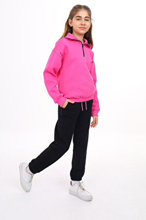 Toontoy Kız Çocuk Nakışlı Eşofman Takım