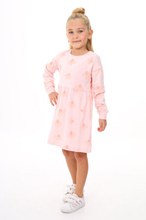 Toontoy Kız Çocuk Baskılı Elbise