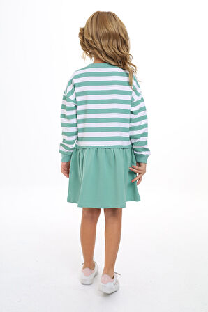 Toontoy Kız Çocuk Çizgili Elbise