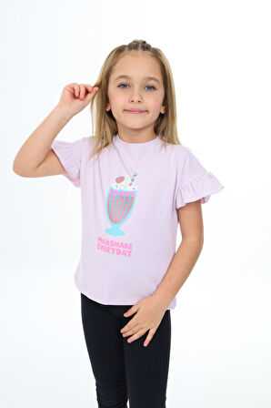 Toontoy Kız Çocuk Baskılı Tişört