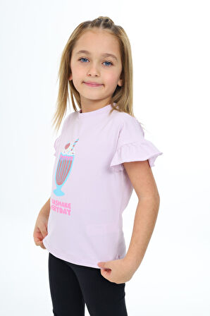 Toontoy Kız Çocuk Baskılı Tişört