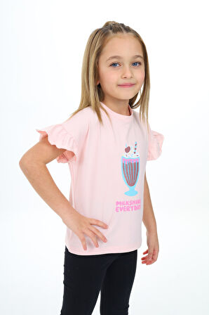 Toontoy Kız Çocuk Baskılı Tişört