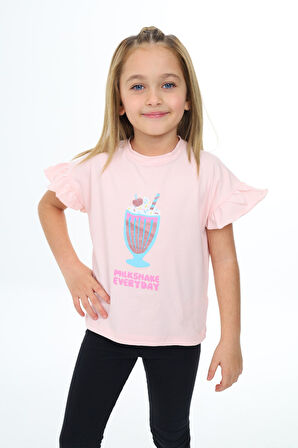 Toontoy Kız Çocuk Baskılı Tişört