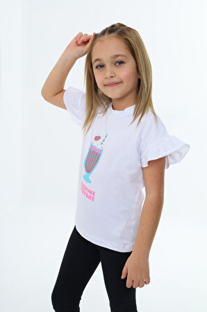 Toontoy Kız Çocuk Baskılı Tişört
