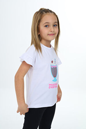 Toontoy Kız Çocuk Baskılı Tişört