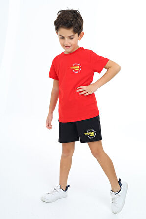 Toontoy Erkek Çocuk Baskılı Şortlu Takım