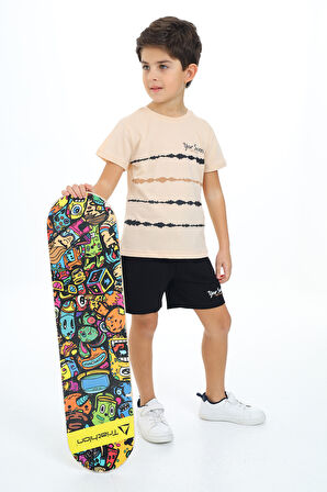 Toontoy Erkek Çocuk Baskılı Şortlu Takım