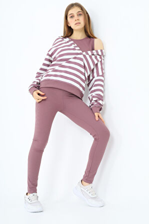 Toontoy Kız Çocuk Üçlü Taytlı Takım