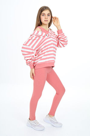 Toontoy Kız Çocuk Üçlü Taytlı Takım