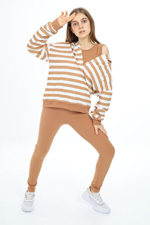 Toontoy Kız Çocuk Üçlü Taytlı Takım