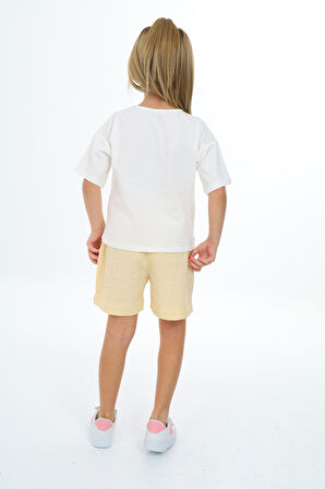 Toontoy Kız Çocuk Baskılı Şortlu Takım