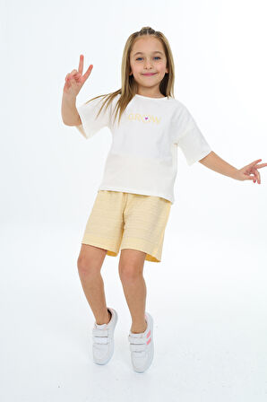 Toontoy Kız Çocuk Baskılı Şortlu Takım