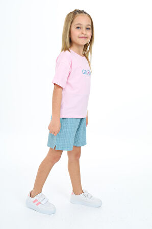 Toontoy Kız Çocuk Baskılı Şortlu Takım